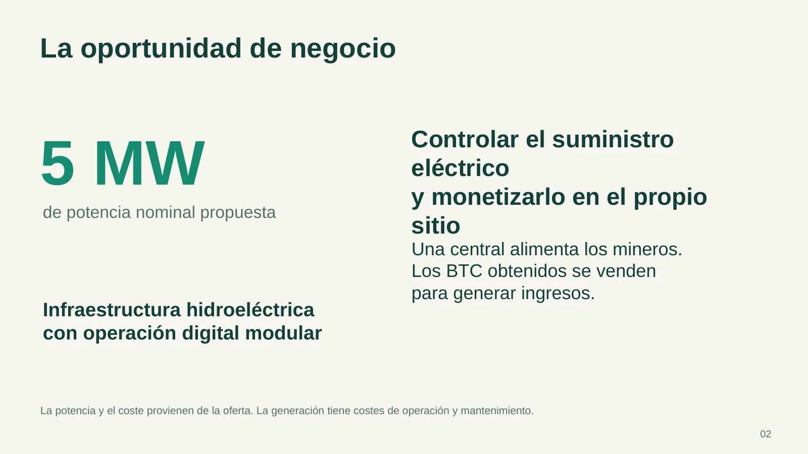Diapositiva 2: La oportunidad de negocio. El PDF contiene el texto completo.